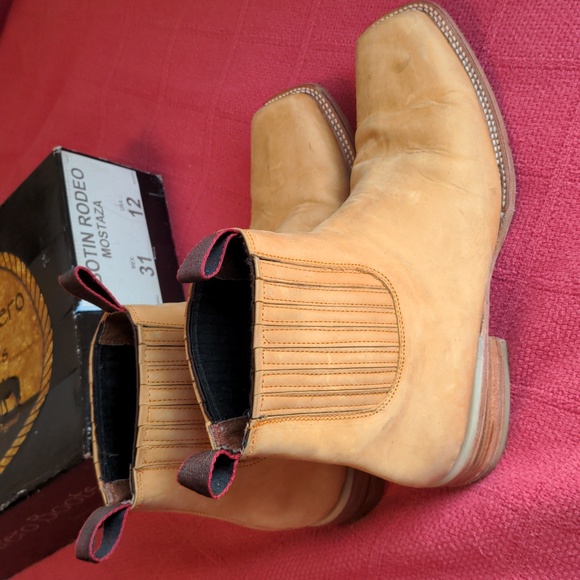 Cowboy Boots mens size 12 tan - Picture 7 of 13